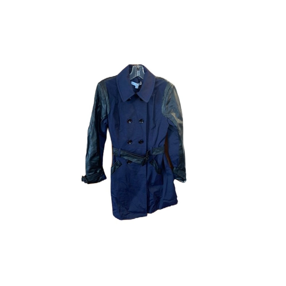 NWT New York & Company Blue and Black Trench Coat